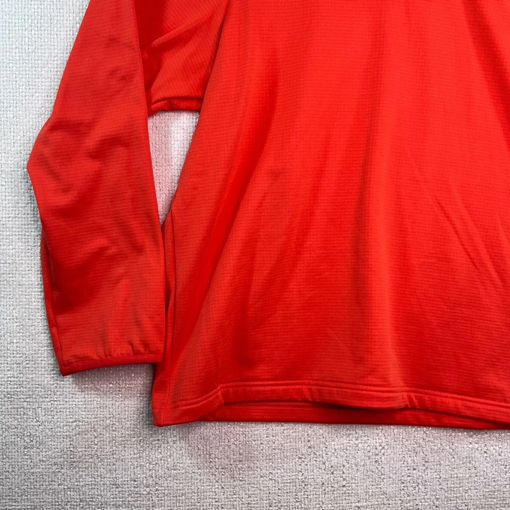The North Face Mens 1/4‎ Zip Pullover Fleece Jacket Orange Logo Size XL
